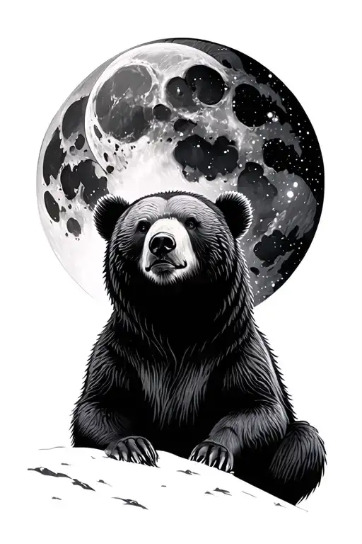 A Bear Looking To The Moon