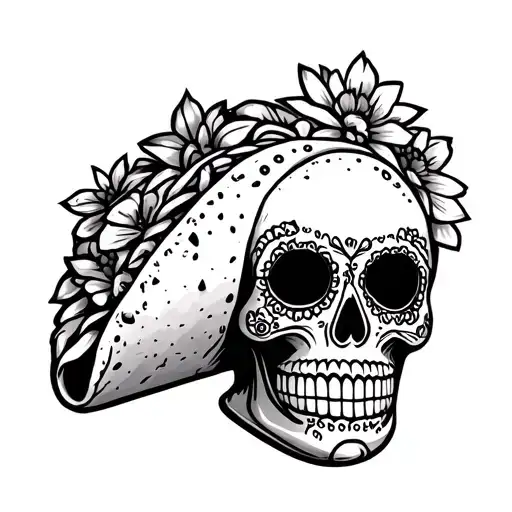 Taco With Sugar Skull Design