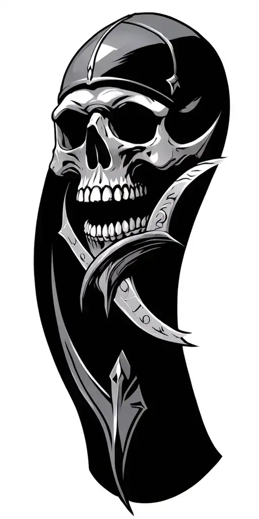 Skulls Vikings Warrior Black