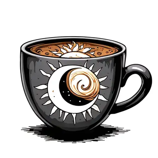 Coffee Cup With Sun And Moon