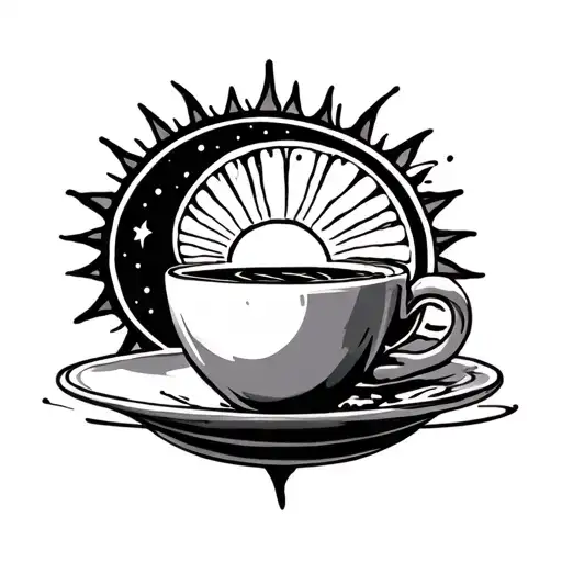 Coffee Cup With Sun And Moon