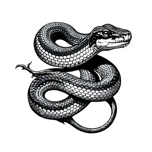 Common Tree Snake Climbing Up Arm