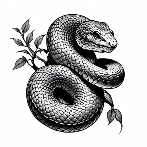 Common Tree Snake Climbing Up Arm