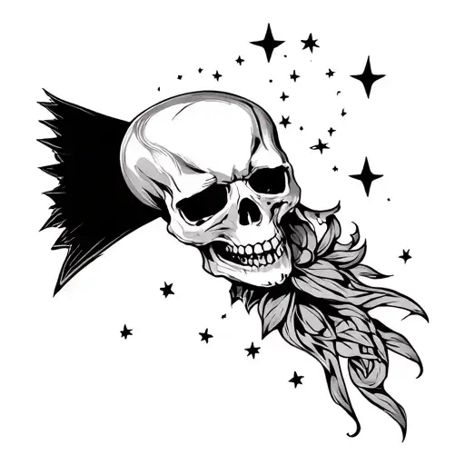 Skull And Stars Full Arm Sleeve
