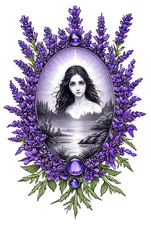 Lavender Bracelet With Mystical Scene