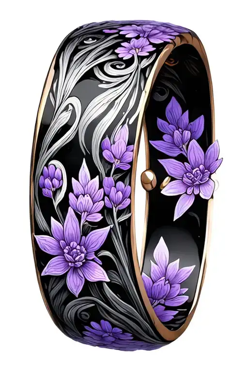 Lavender Bracelet With Mystical Lines Forming