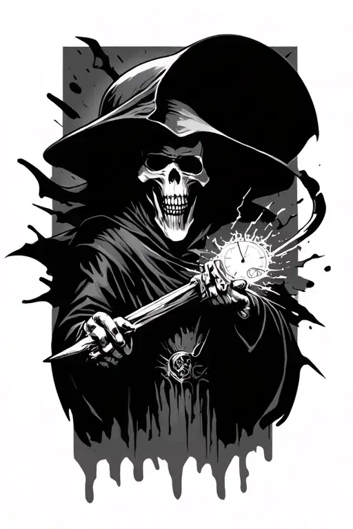 Grim Reaper And Time Shattering Like A Glass