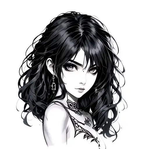 Dark Female Anime Character