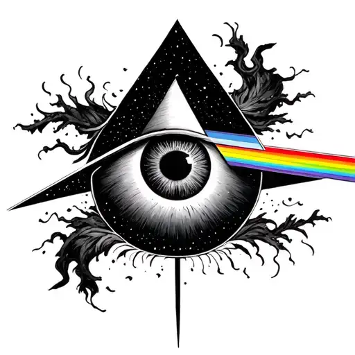Dark Side Of The Moon Pink Floyd Logo And The Psychadelic Eye Inside Inclue Gong Imagery