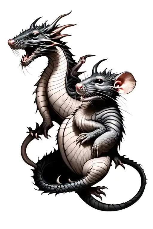 Dragon And Two Headed Rat