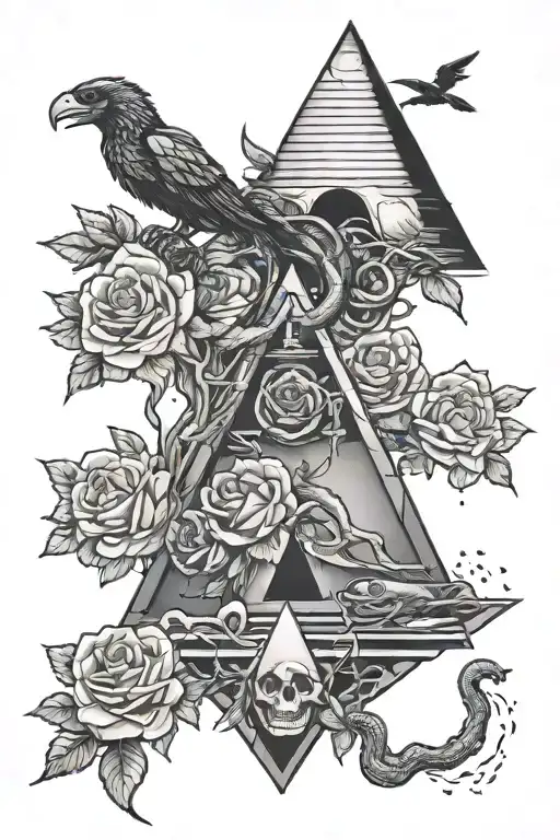 Snake Roses Pyramid Trees Roses Crows Moons Stars Waterfalls
