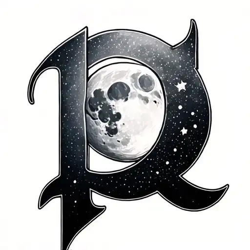 Moon And Letter P And C
