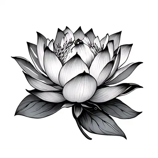 Lotus With One Line With A Zodiac Sign Of Cancer