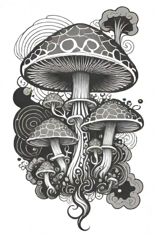 Psychedelic Musroom Geometric Background