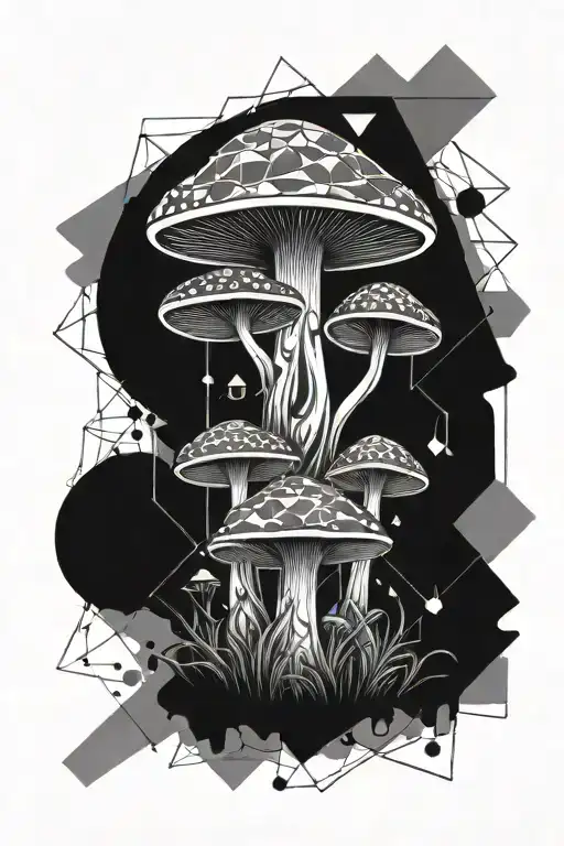 Psychedelic Mushroom Geometric Background