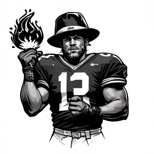 Football Fan Ultras With Handflare In Hand And Buckethat On His Head