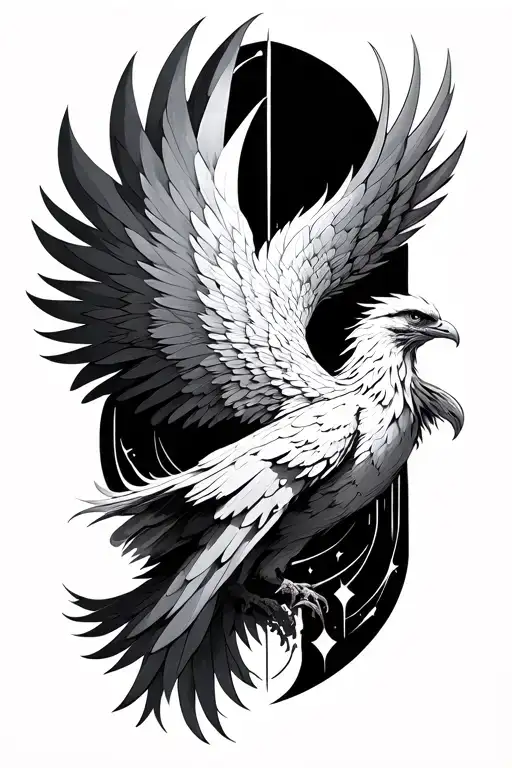 Phoenix With Geo Symteric Shapes