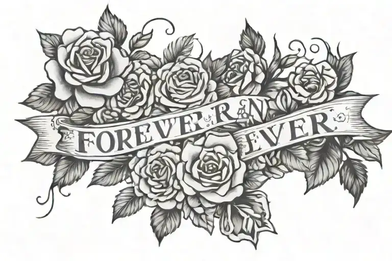 Forever And Ever Amen Words In Fine Line Flowers And Lace And Nautical Animals