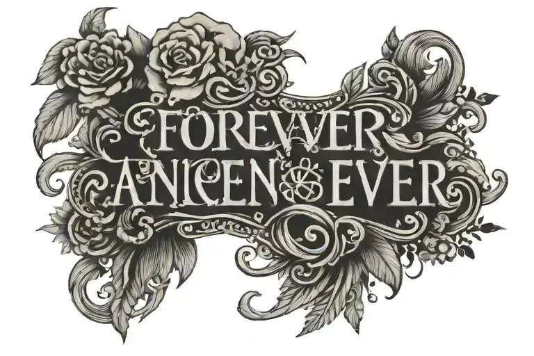 Forever And Ever Amen Words In Fine Line And Lace And Nautical Animals