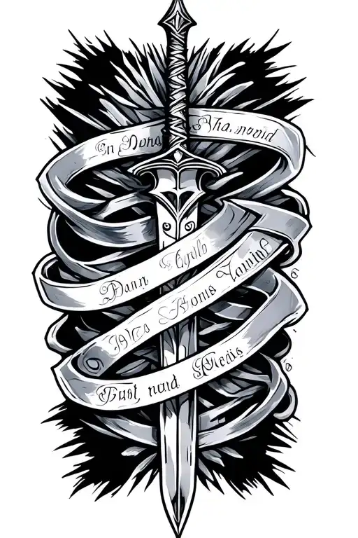 Dagger With Names Wrapped Round