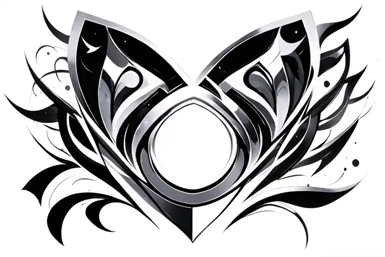 Chrome Cybercilism Tribal Tatto Design Similar To Chrome Nail Art That Is Abstract