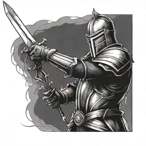 Knight Holding A Sword