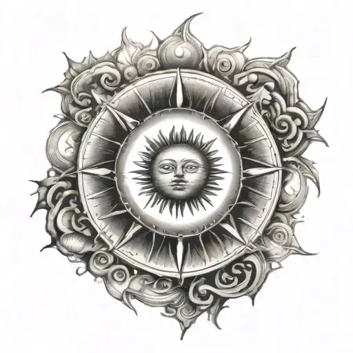 Sun With Thin Rays And Ominous Center