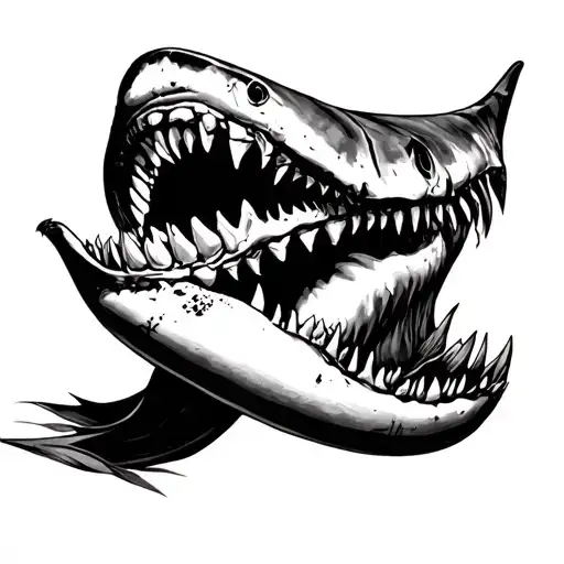 Shark Jaw And Banana Tree