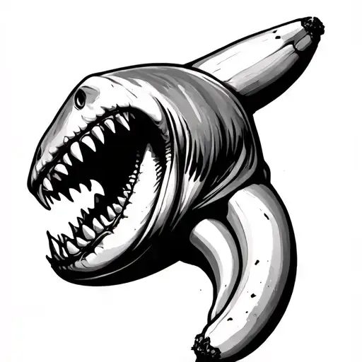 Shark Jaw And Banana