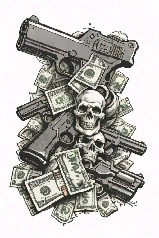 Money Sign And Guns Money Drugs
