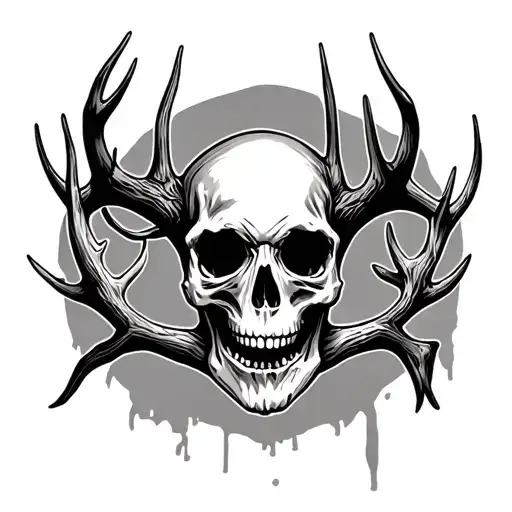 Skull With Antlers