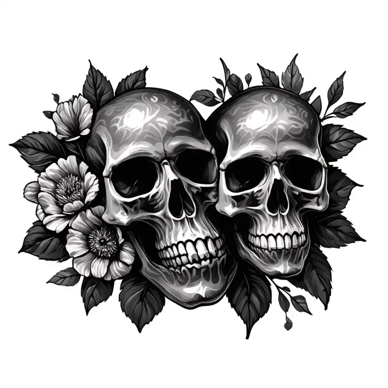 Skull And Flower