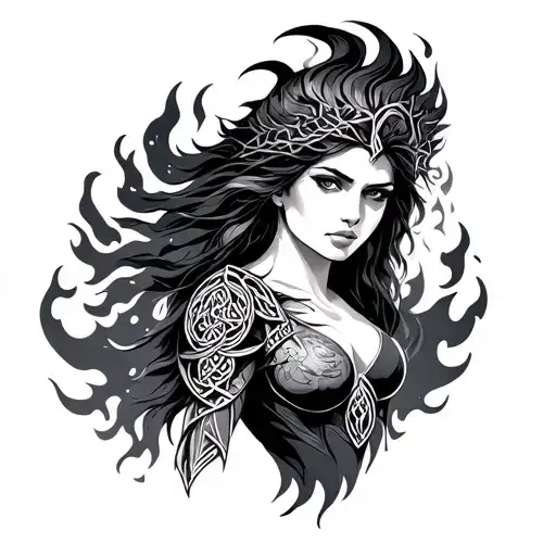 Warrior Woman Celtic Flame