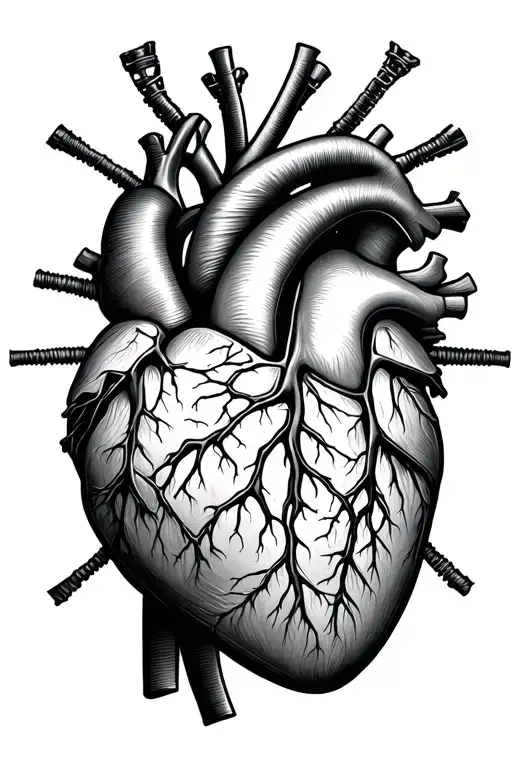 Anatomical Heart With Dna Strand Transforming