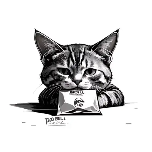 Cat Playing With Taco Bell Wrapper