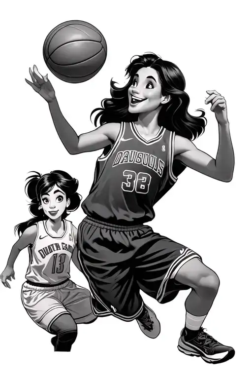 Disney Characters Playing Basketball