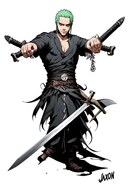 Jaxon Over Zoro Swords Crossed