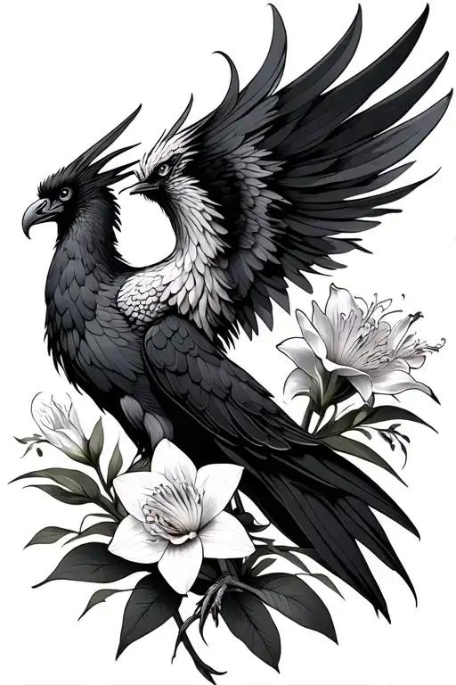 Phoenix And Narcissus Flower