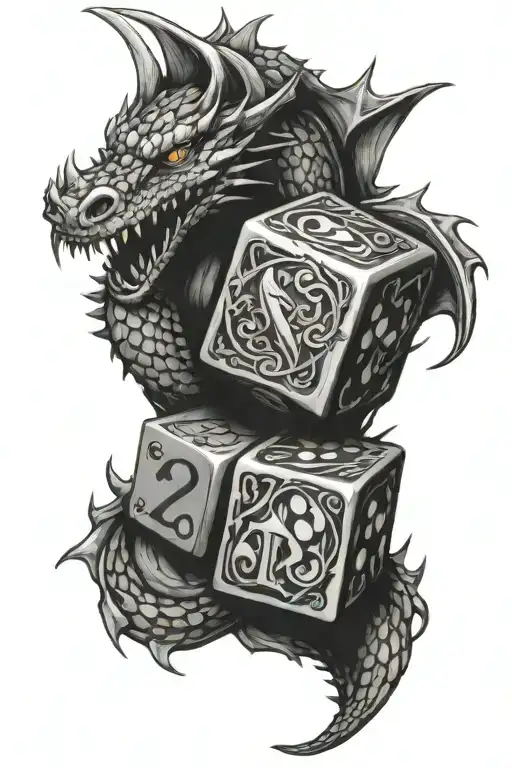 Dnd Inspired Dice And Dragon