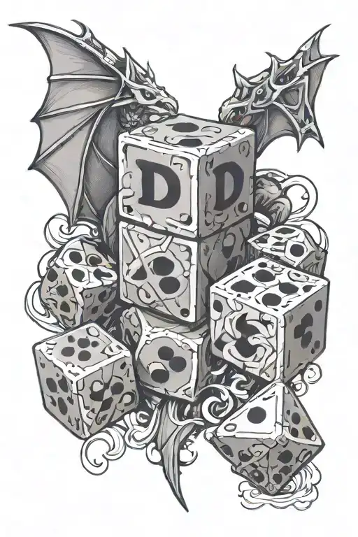 Dnd Inspired Dice And Dragon
