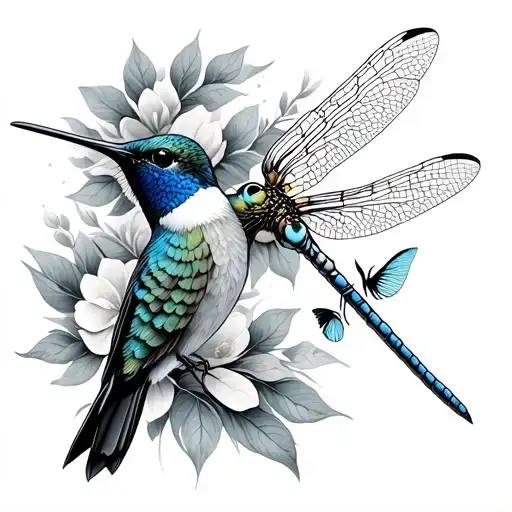 Hummingbird And Dragonfly