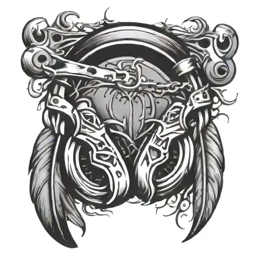 Wrench Headphones Feather Horseshoe