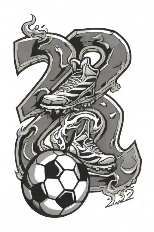 Number 22 With Soccer Ball