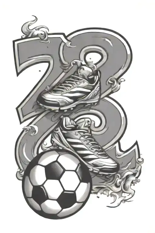 Number 22 With Soccer Ball
