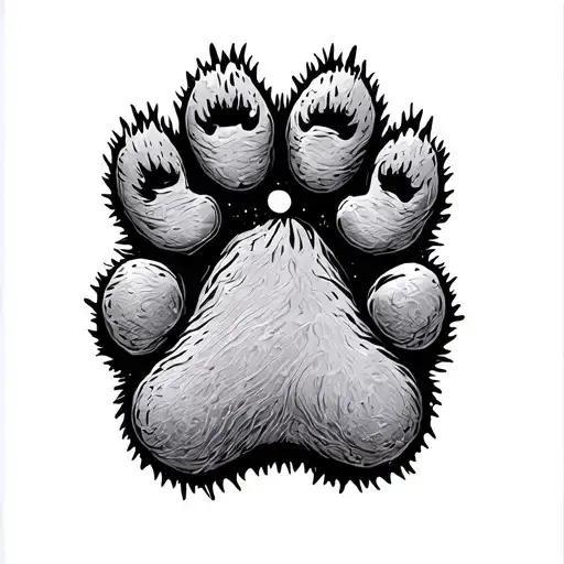 Dog Paw Print Out Line