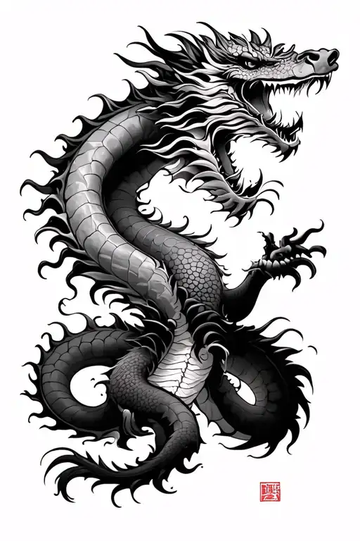 Man Chasing Asian Dragon