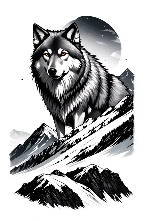 Wolf And Mountain