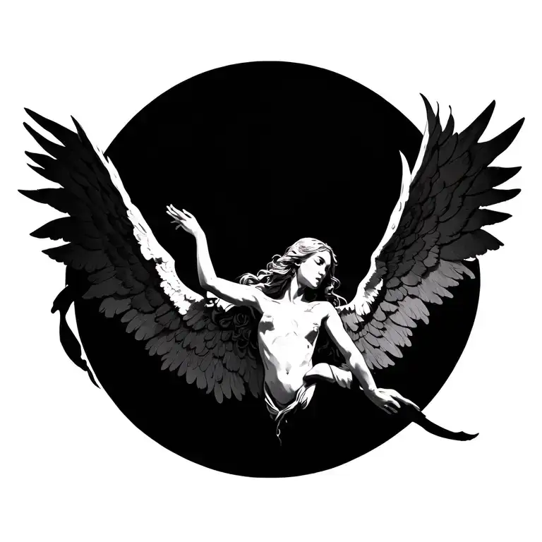 Fallen Angel With Abstract Wings