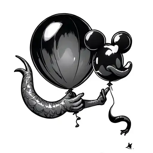 Back Of Disney Figment Holding A Disney Balloon Transforming