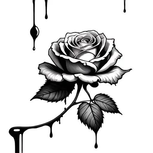 A Rose Growing From A Bleeding Spot On The Arm